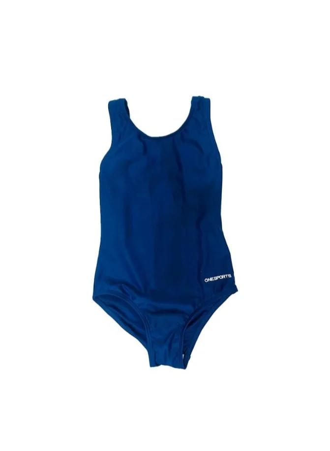 رياضة واحدة بدلة سباحة للبنات باللون الأزرق الداكن